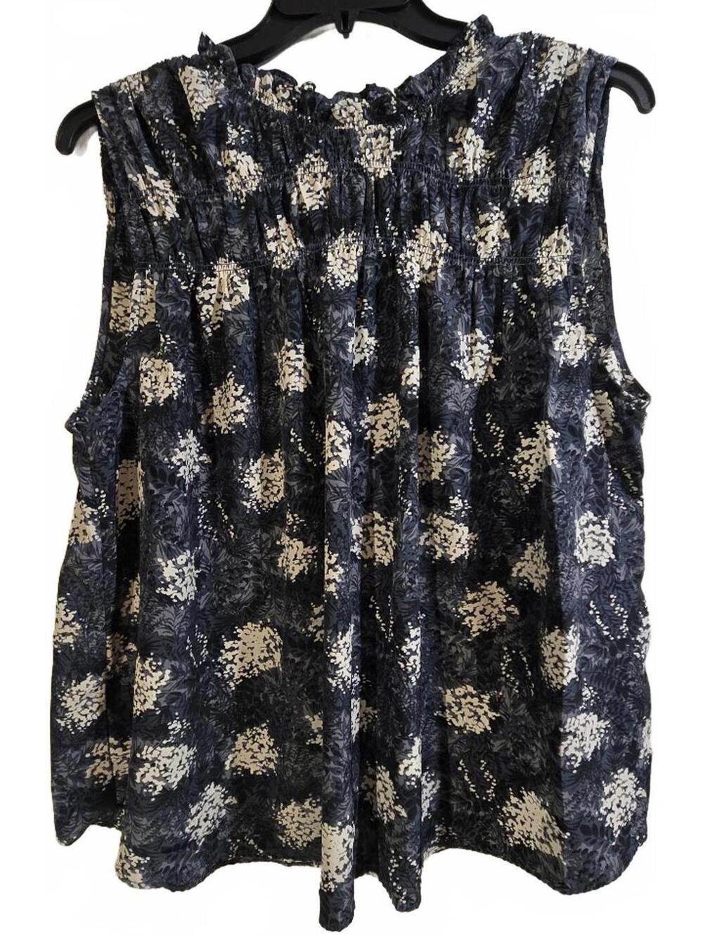 Joie Sleeveless Floral Print Blouse with Button Back Size XXL